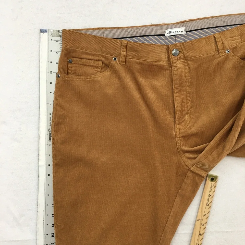 Peter Millar Mens Corduroy Pants Brown Size 42 Straight Casual Trousers (ALTERED